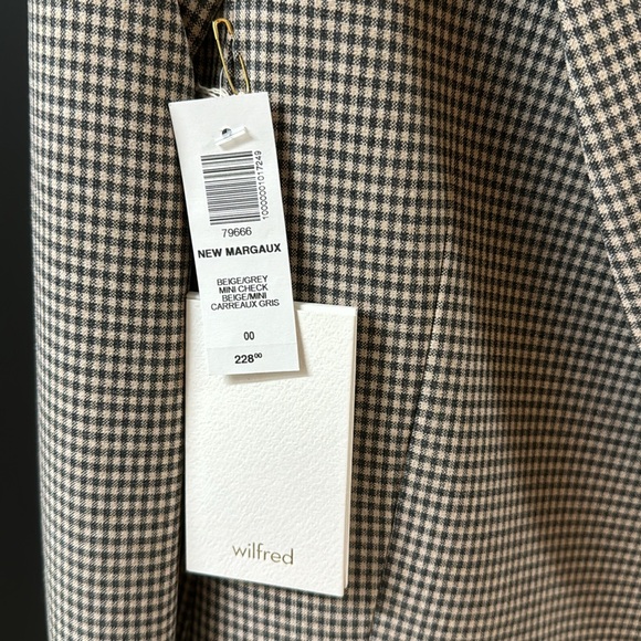 Aritzia Wilfred beige/grey mini checkered blazer - Picture 4 of 4